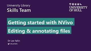 14 Editing and annotating files NVivo Release 1 [upl. by Scutt]