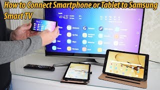 How to Screen Mirror Samsung Phone or Tablet to Samsung Smart TV via WiFi [upl. by Adeys294]