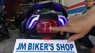 MODIF HONDA BEAT STREET LAMPU ALIS 1 MODE MATA EAGLE MERAH SEN LED CUSTOM amp STOP LAMP CUSTOM [upl. by Coleen]