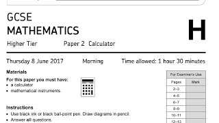 AQA June 2017 Higher GCSE Maths Paper 2 Walkthrough Part 1 [upl. by Primo]