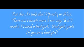 Usher  Bad Girl Lyrics in 4K [upl. by Aicilanna]