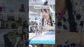 Sewing clear PVC bag custombag bagfactory sewingbag initipacking [upl. by Maynord]