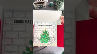 Dual door popup Christmas Card picketfencestudios cardmaking [upl. by Kare]