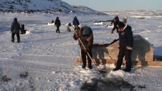 Ice fishing Up River Kangirsuk Nunavik [upl. by Hodgson]