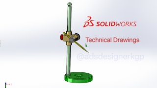 Surface Gauge Assembly design in Solidworks engineering shorts [upl. by Zitella94]