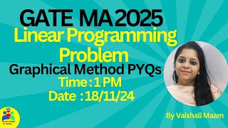 Linear Programming Problem Graphical MethodLPP for GATECSIR NETCUET PG By Vaishali Maam [upl. by Calypso142]