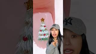 Usa esta técnica para hacer un árbol navideño en uñas 🎄uñasnavideñas [upl. by Tillinger544]