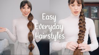 EASY EVERYDAY HAIRSTYLES FOR LONG HAIR [upl. by Nirmak]