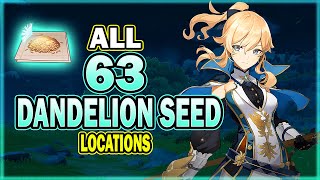 All 63 Dandelion Seeds Location  Efficient Farming Route  Jean Ascension Material  Genshin Impact [upl. by Yoshio]