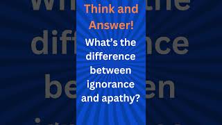 What’s the difference between ignorance and apathy [upl. by Aizahs52]