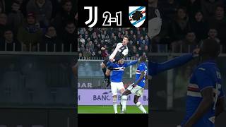 Juventus 🆚 Sampdoria 21  Ronaldo’s Incredible Header  Serie A 2020 football shorts youtube [upl. by Neelahs]