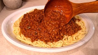 MY HOMEMADE SPAGHETTI MEAT SAUCE RECIPE  SO TASTY [upl. by Beacham592]