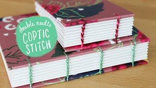 Double Needle Coptic Stitch Bookbinding Tutorial  Sea Lemon [upl. by Kolosick]