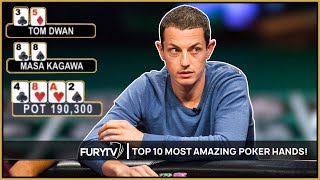 TOP 10 MOST AMAZING POKER HANDS EVER [upl. by Fredette488]