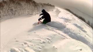 201301 ニセコ 雪遊び スノースクート niseko POWDER SnowScoot Snowboard [upl. by Akived]