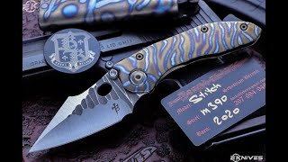 Borka Blades quotStitchquot Flame Anodized Titanium Pivot Collar Satin M390 [upl. by Aztiraj]