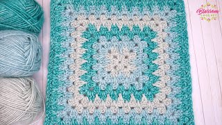 Crochet Half Spiked Granny Square  A New Favourite Blossom Crochet Tutorial Beginner Friendly [upl. by Aleahs]