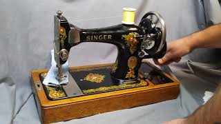 NICE Serviced Antique 1926 Singer 128 Hand Crank Portable La Vencedora Sewing Machine AA942710 [upl. by Ariadne]