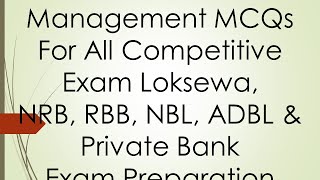 Management MCQs  Management GK  HRM MCQs  Loksewa  RRB  NRB  ADBL NBL  Subba  Adhikirit [upl. by Anilem]