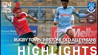 Rugby Town 30 Stone Old Alleynians  170824  FA Cup Preliminary Round  Match Highlights [upl. by Ylra]