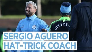 AGUERO THE HATTRICK COACH  Post Arsenal Training [upl. by Uphemia]