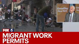 NYC migrant crisis Expedited work permits for asylum seekers [upl. by Novyak]