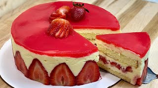 VOICI COMMENT FAIRE UN FRAISIER🍰 Recette facile de gâteau aux fraises🍓 Deli Cuisine [upl. by Alyakem]