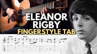 Free PDF Eleanor Rigby Fingerstyle Tab  The Beatles [upl. by Akcirderf241]