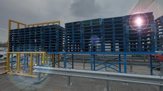 PJP Conveyors  Pallet Gravity Roller Outfeed Conveyor [upl. by Engamrahc]