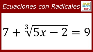 ECUACIONES CON RADICALES  Ejercicio 1 [upl. by Pasahow864]