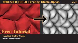 Zbrush Free TutorialCreating Tileable Alphas [upl. by Nilhsa]