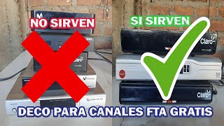 ESTOS SON LOS DECODIFICADORES QUE SIRVEN PARA FTA SATELITAL CANALES GRATIS [upl. by Attesoj]