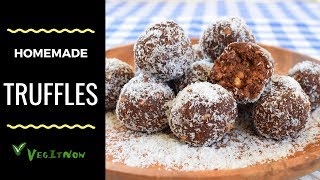 Easy Chocolate Truffles Recipe 🌑 [upl. by Ayerim]