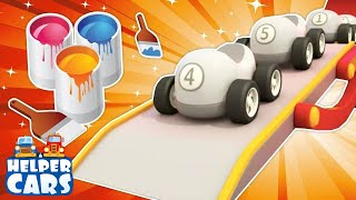 Learn colors for kids with Helper cars and trucks for kids  Car cartoons for kids [upl. by Olag]