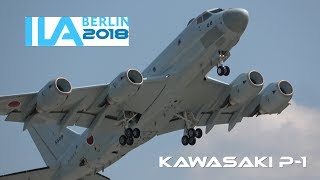 4Kᵁᴴᴰ Impressive Display Kawasaki P1 Japanese Maritime Patrol Aircraft  ILA Berlin 2018 [upl. by Milon282]