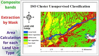 ISO Cluster Unsupervised Classification Composite bands and Extraction by Mask in ArcGISArcMap [upl. by Pelage]