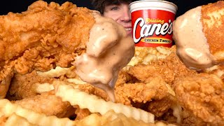 ASMR MUKBANG EXTRA RAISING CANE’S CHICKEN amp FRENCH FRIES  TOAST  WITH CANES SAUCE [upl. by Mukerji]