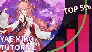 YAE MIKO QUICK TUTORIAL  PROS AND CONS ARTIFACTS WEAPONS CONSTELLATIONS DPS AND AGGRAVATE [upl. by Acimot]