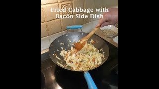 Fried Cabbage Bacon and Vegetable side dish cooking vegetables stirfry [upl. by Jacquenetta209]