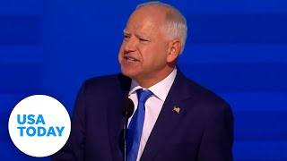 Full speech Gov Tim Walz speaks at 2024 DNC  USA TODAY [upl. by Aiasi]