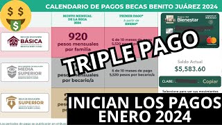 AVISO DE PAGO Beca Benito Juárez 2024 Enero Inician los Depósitos del Triple Pago de Beca [upl. by Lleira]