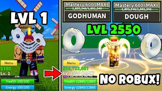 Going from Level 1 to Max Level  Awakened Dough  Unlocked God Human amp Angel Race V4 Full Awakened [upl. by Suirtemid620]