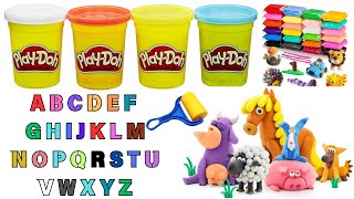 Learn ABC amp Create Animals with Play Doh Molds the Fun Way Preschool Toddler Learning Video [upl. by Anec]