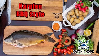 Gegrillter Karpfen  Fischsteaks nach BBQ Style mit PellkartoffelSalat [upl. by Enomar284]