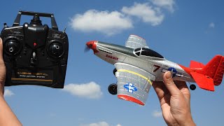 Volantex P51 MUSTANG 4 Channel 3D6G Radio Control RC WarbirdRC Airplane [upl. by Zenas493]