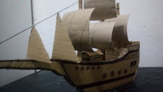 Miniatura Como fazer Navio Simples Caravela de Pepelão [upl. by Eicak]