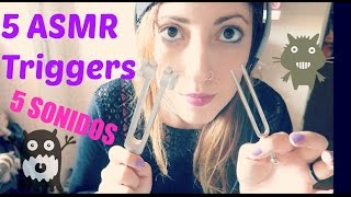 •5 TRIGGERS ASMR SIN HABLAR♡Palo de LluviaRainstickTuning ForkCubesCubitos• [upl. by Camey]