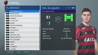 Elenco do Flamengo Atualizado  PES 2019 [upl. by Aseiram]