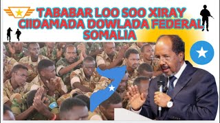 Madaxweyne Xasan Sheekh ayaa tababar usoo xiray ciidanka DOWLADA SOMALIA [upl. by Barram983]