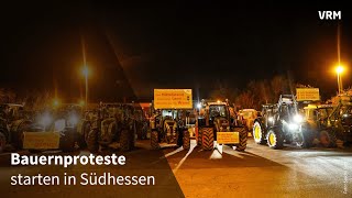 Bauernproteste starten in Südhessen [upl. by Bridge450]